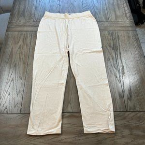 Soft by NAADAM Cotton Cashmere Slim Leg Cropped Pants Linen, M